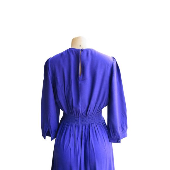 Kate Spade Purple Zari Crepe Dress W/ Elastic Waist Size 8 - Picture 5 of 6